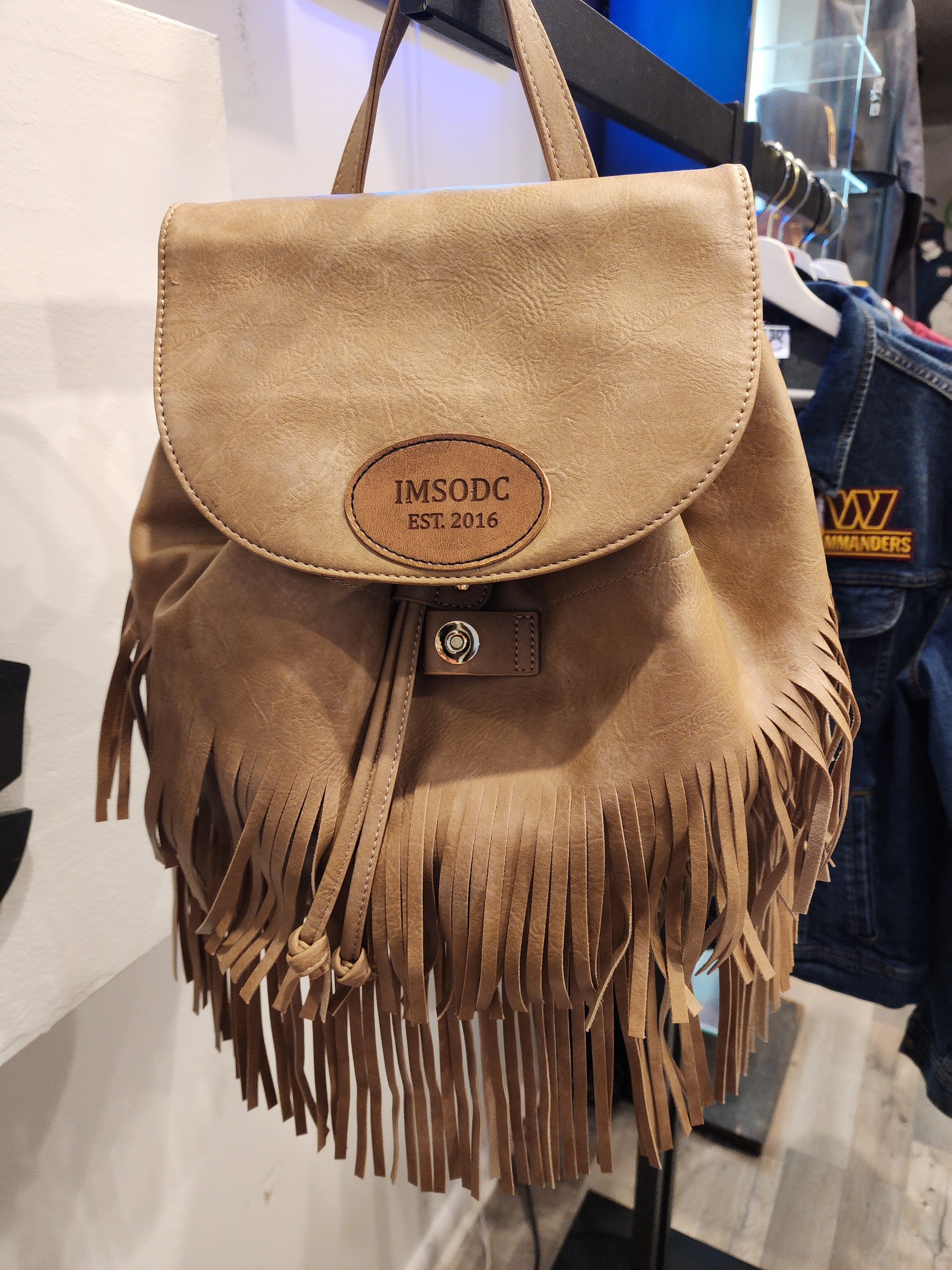 ImSoDC Boho Fringe Backpack Gray