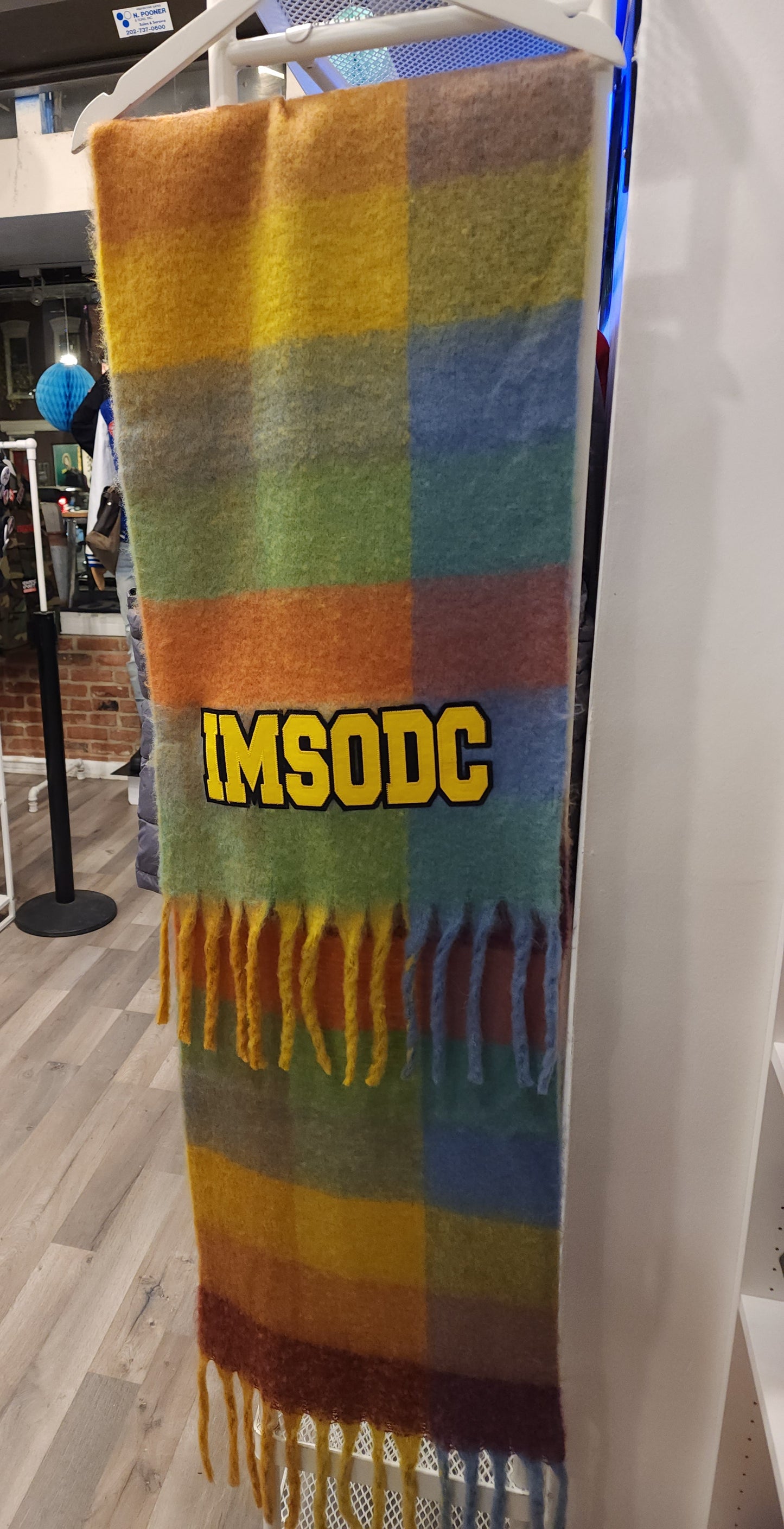 ImSoDC Plaid Brushed Fringe Scarf