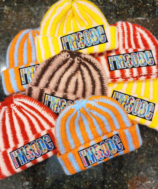 ImSoDC Striped Knit Beanie