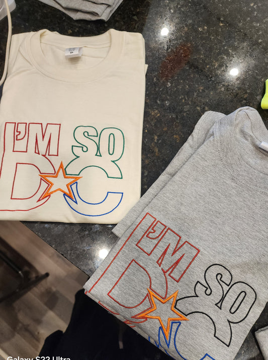 New Embroidered ImSoDC  Colorblock Tee